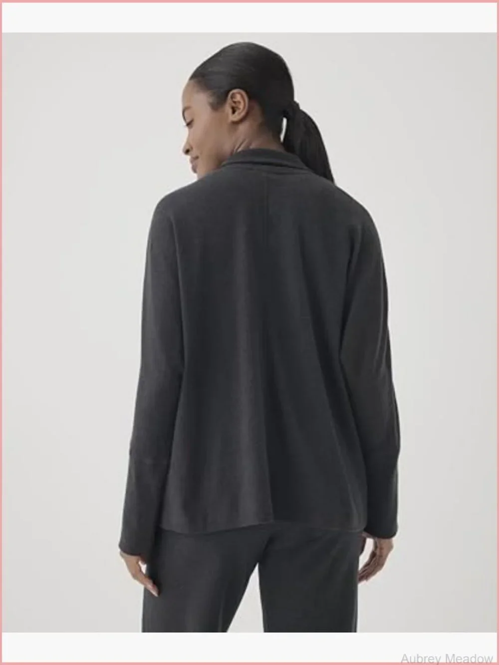 Relaxed Fit Organic Cotton Blazer with Notched Lapel, Open Front, Long Sleeve